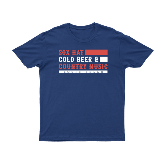 Louie Bello - Sox Hat, Cold Beer, & Country Music T-Shirt